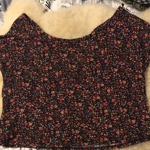 Floral top with criss-cross back